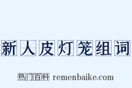 新人皮灯笼组词是什么意思的图片